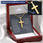 Engraved Cross Necklace - To My Son Love Dad