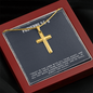 Proverbs 3:5-6 - Engraved Cross Necklace - Bible Verse Gift