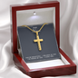 To My Niece - Personalized Cross Necklace - You're Beautiful - Gold