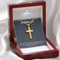 Proverbs 3:5-6 - Engraved Cross Necklace - Bible Verse Gift