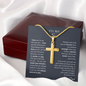 Personalized Cross Necklace - To My Son love Dad - Gold