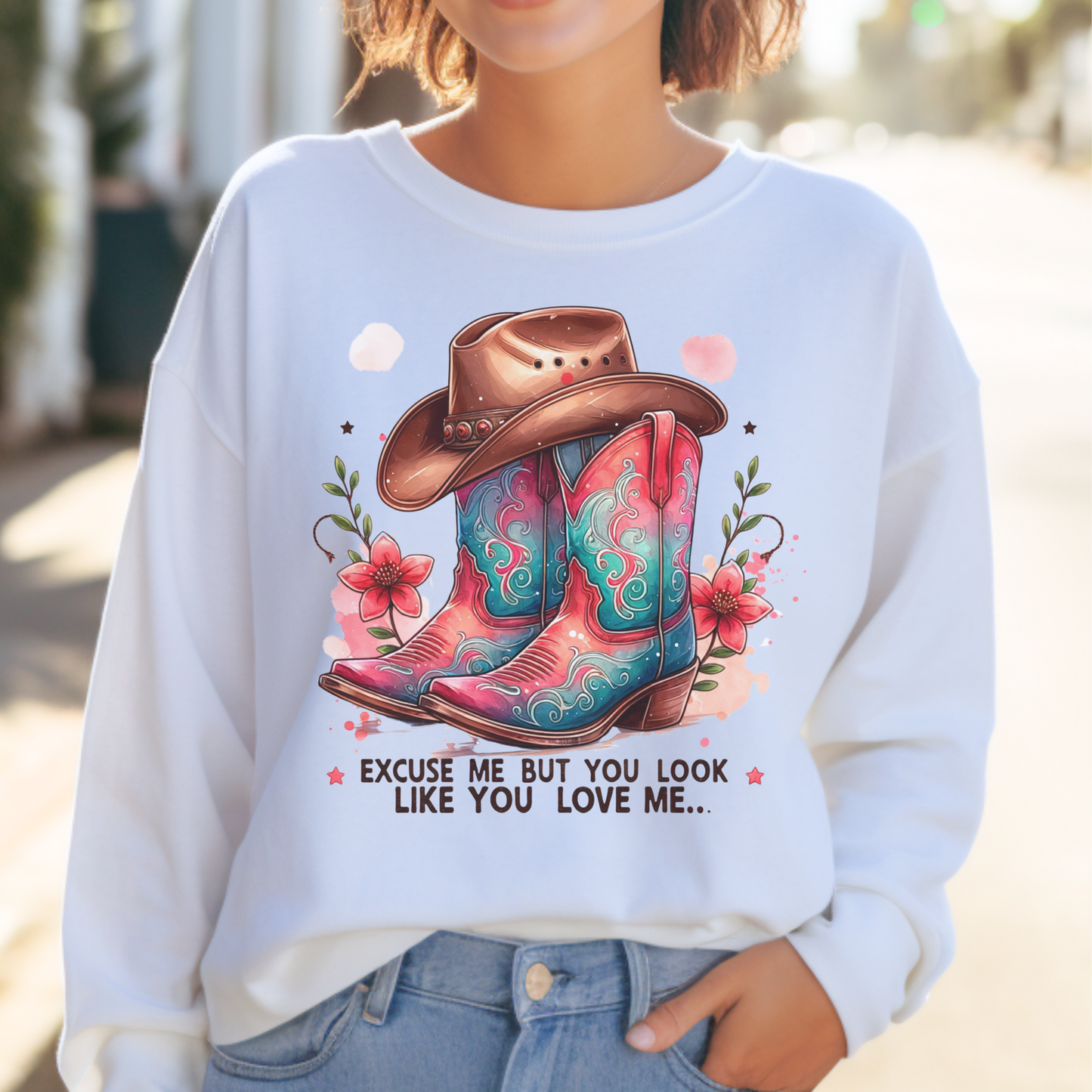 Excuse Me Cowgirl Boots Sweatshirt