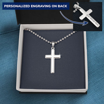 Summer Jewelry, Personalized Gift, Cross Necklace, Waterproof, Stainless Steel, 14k White Gold