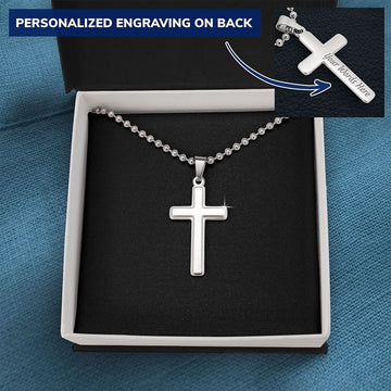 Mens Personalized Cross Necklace, Man Cross Necklace, Cross Necklace Man, Mens Silver Cross, Waterproof Necklace, Stainless Steel Cross Gift