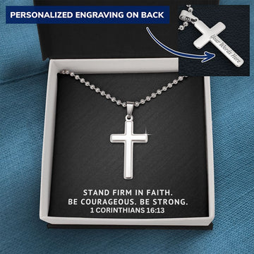 Stand Firm in Faith | Personalized Cross Necklace