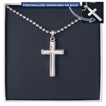 Summer Jewelry, Personalized Gift, Cross Necklace, Waterproof, Stainless Steel, 14k White Gold