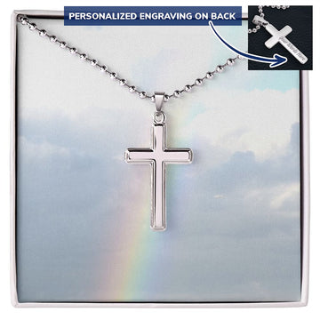 Summer Jewelry, Personalized Gift, Cross Necklace, Waterproof, Stainless Steel, 14k White Gold