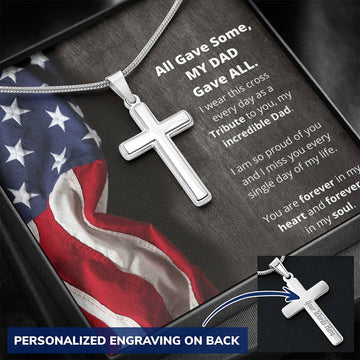 Dad Military Memorial Cross Necklace