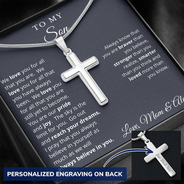 To My Son Cross Necklace