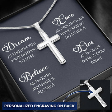 Engraved Cross Necklace