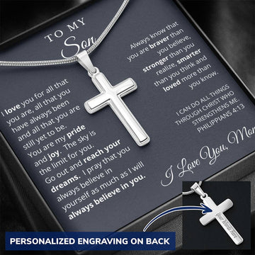 Personalized To My Son Cross Necklace