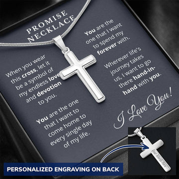 [BEST SELLER] Promise Necklace - Engraved Cross