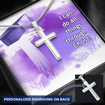 Graduation Gift for Her Personalized Cross Necklace