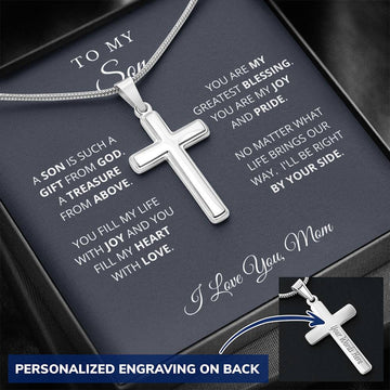 To My Son Cross Necklace