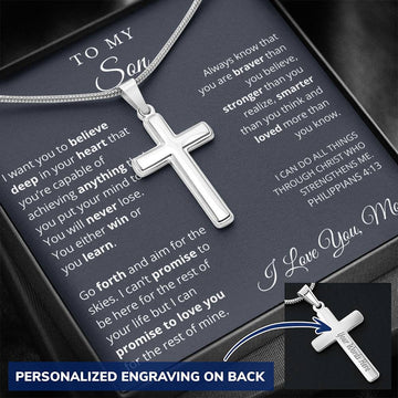 Personalized To My Son Cross Necklace