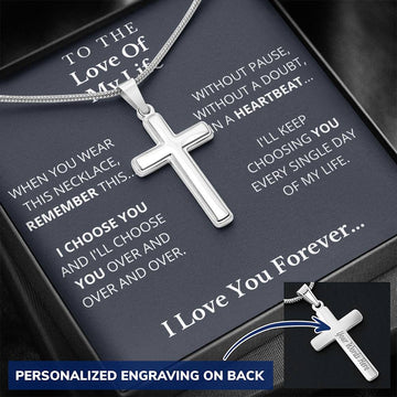 To The Love Of My Life Cross Necklace