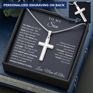 To My Son Cross Necklace