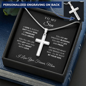 To My Son Cross Necklace