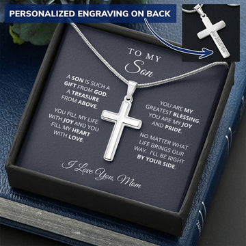 To My Son Cross Necklace