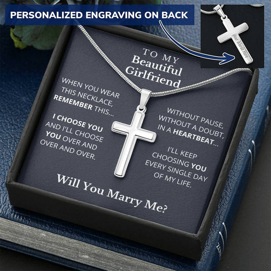 Will You Marry Me Cross Necklace