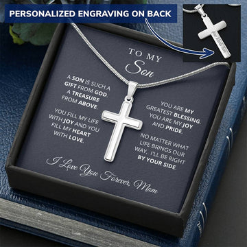 To My Son Cross Necklace