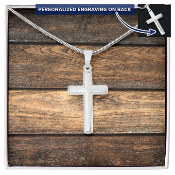 Mens Personalized Cross Necklace, Man Cross Necklace, Cross Necklace Man, Mens Silver Cross, Waterproof Necklace, Stainless Steel Cross Gift