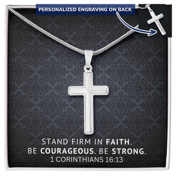 Stand Firm in Faith | Personalized Cross Necklace