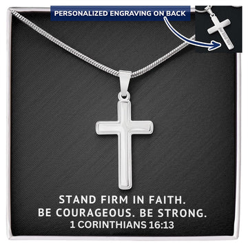 Stand Firm in Faith | Personalized Cross Necklace