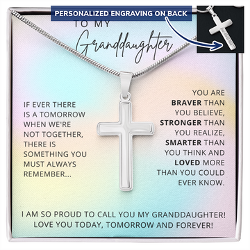 To My Granddaughter | Always Remember Cross Necklace