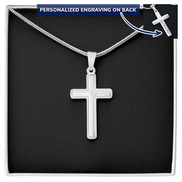 Mens Personalized Cross Necklace, Man Cross Necklace, Cross Necklace Man, Mens Silver Cross, Waterproof Necklace, Stainless Steel Cross Gift