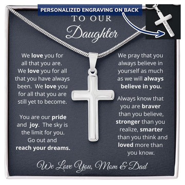 Gift for Daughter from Mom and Dad, Graduation Gift for Daughter To Our Daughter Necklace Love To Daughter Birthday College Graduation Gift