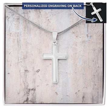 Mens Personalized Cross Necklace, Man Cross Necklace, Cross Necklace Man, Mens Silver Cross, Waterproof Necklace, Stainless Steel Cross Gift