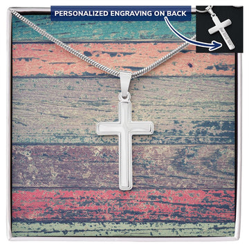 Mens Personalized Cross Necklace, Man Cross Necklace, Cross Necklace Man, Mens Silver Cross, Waterproof Necklace, Stainless Steel Cross Gift