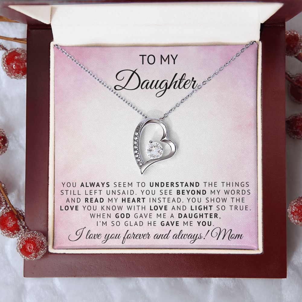 To My Daughter | God Gave Me A Daughter | Forever Love Necklace