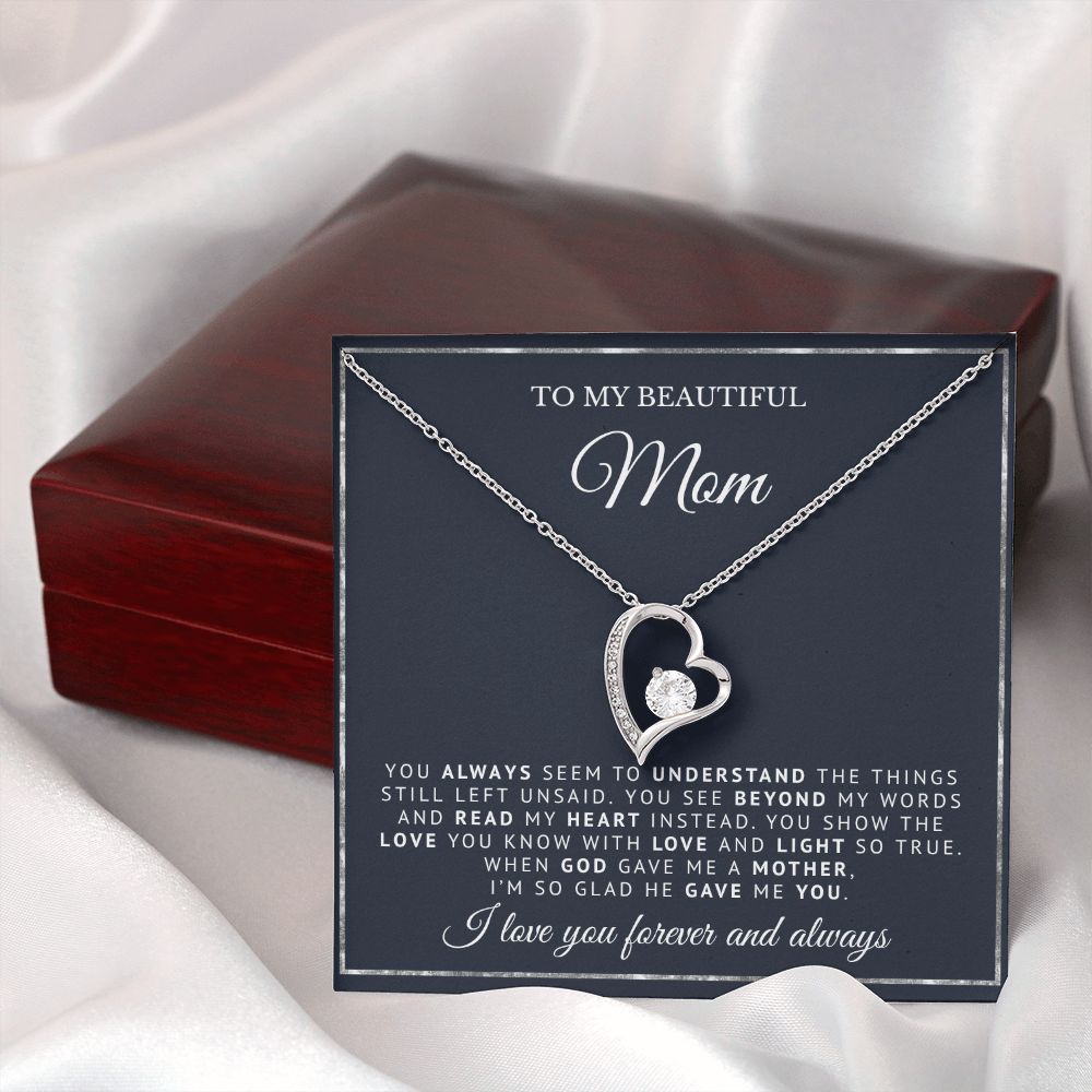 To My Beautiful Mom | God Gave Me A Mother | Forever Love Necklace