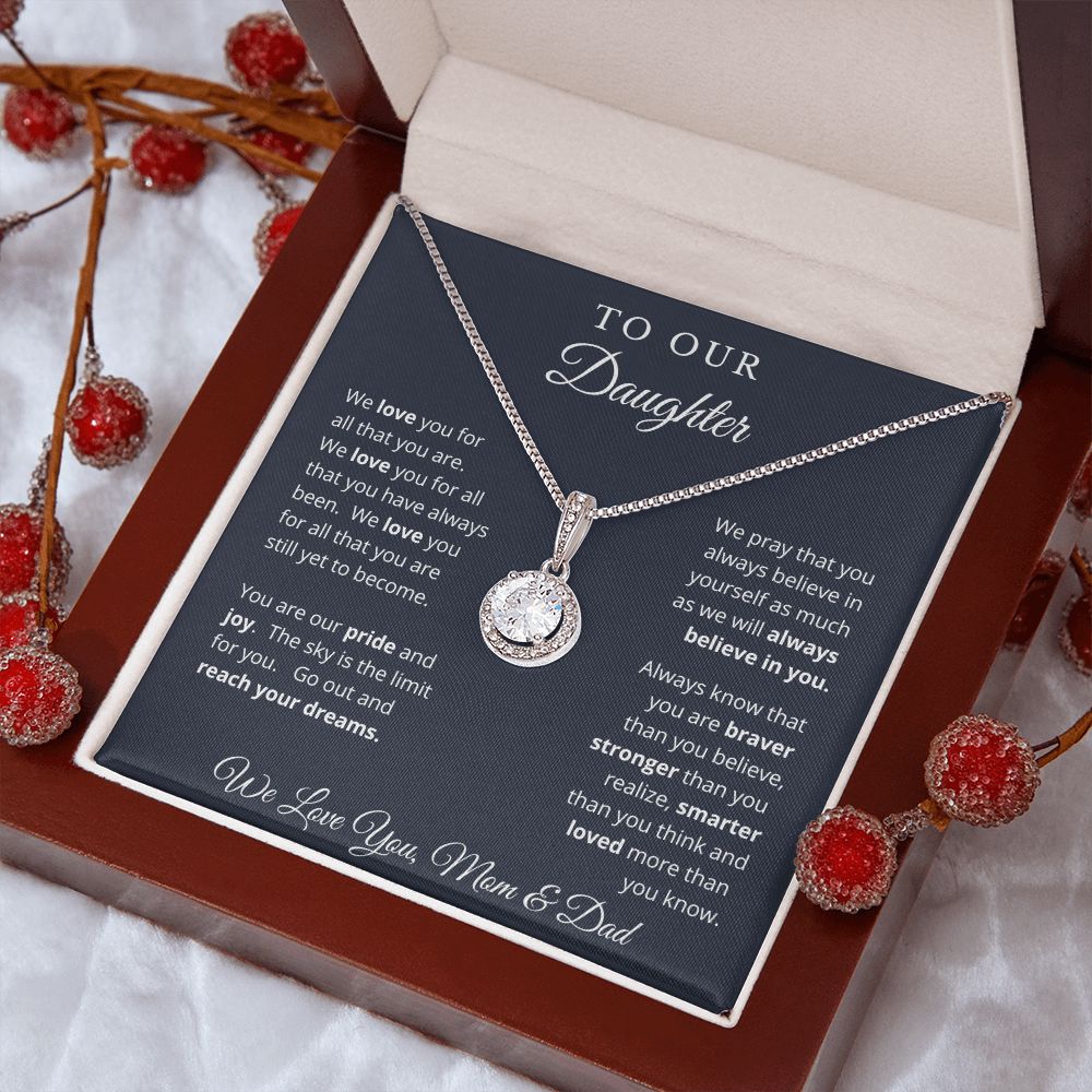 Gift for Daughter from Mom and Dad, Graduation Gift for Daughter To Our Daughter Necklace Love To Daughter Birthday College Graduation Gift
