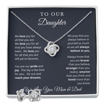 Gift for Daughter from Mom and Dad, Graduation Gift for Daughter To Our Daughter Necklace Love To Daughter Birthday College Graduation Gift