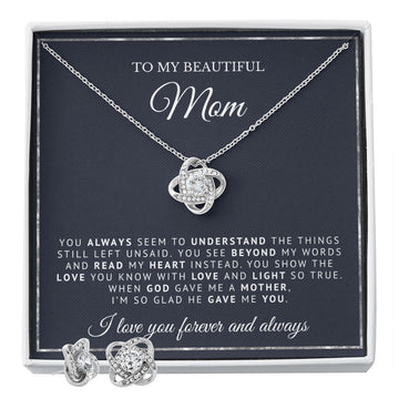 To My Beautiful Mom | When God Gave Me Mother | Love Knot Necklace