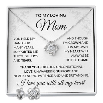 To My Loving Mom | You Held | Love Knot Necklace and Earring Gift Set