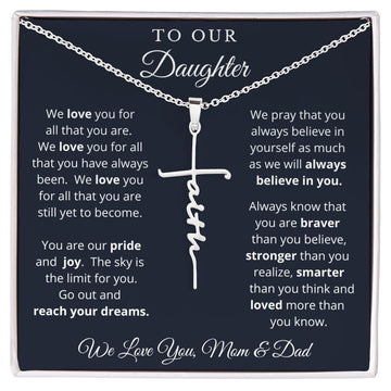 Gift for Daughter from Mom and Dad, Graduation Gift for Daughter To Our Daughter Necklace Love To Daughter Birthday College Graduation Gift