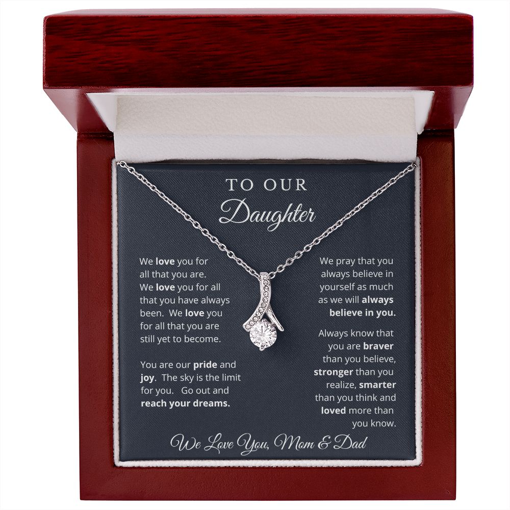 Gift for Daughter from Mom and Dad, Graduation Gift for Daughter To Our Daughter Necklace Love To Daughter Birthday College Graduation Gift