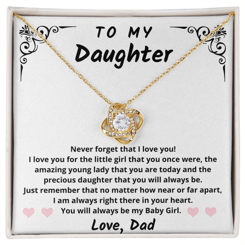 Gift for Daughter From Dad |  My Baby Girl | Love Knot