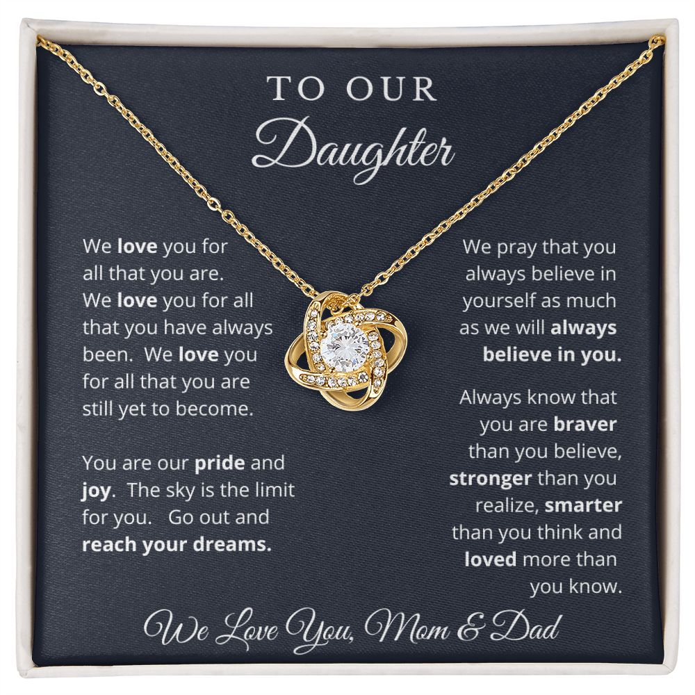 Gift for Daughter from Mom and Dad, Graduation Gift for Daughter To Our Daughter Necklace Love To Daughter Birthday College Graduation Gift