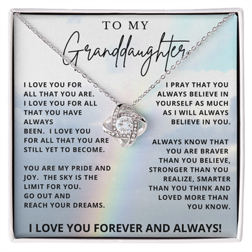 To My Granddaughter - I Believe in You Necklace