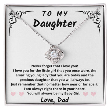 Gift for Daughter From Dad |  My Baby Girl | Love Knot