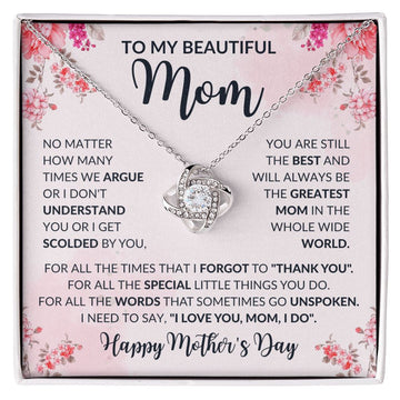 To My Beautiful Mom | No Matter | Love Knot Necklace