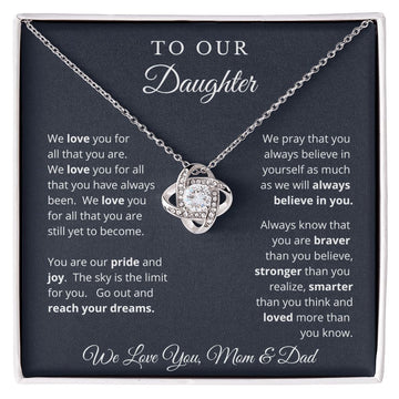 Gift for Daughter from Mom and Dad, Graduation Gift for Daughter To Our Daughter Necklace Love To Daughter Birthday College Graduation Gift