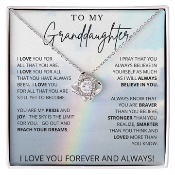 To My Granddaughter - I Believe In You Necklace