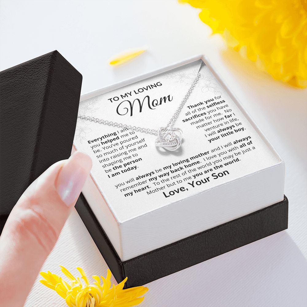 To My Loving Mother From Son | Everything I Am | Love Knot Necklace