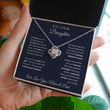 Gift for Daughter from Mom and Dad, Graduation Gift for Daughter To Our Daughter Necklace Love To Daughter Birthday College Graduation Gift